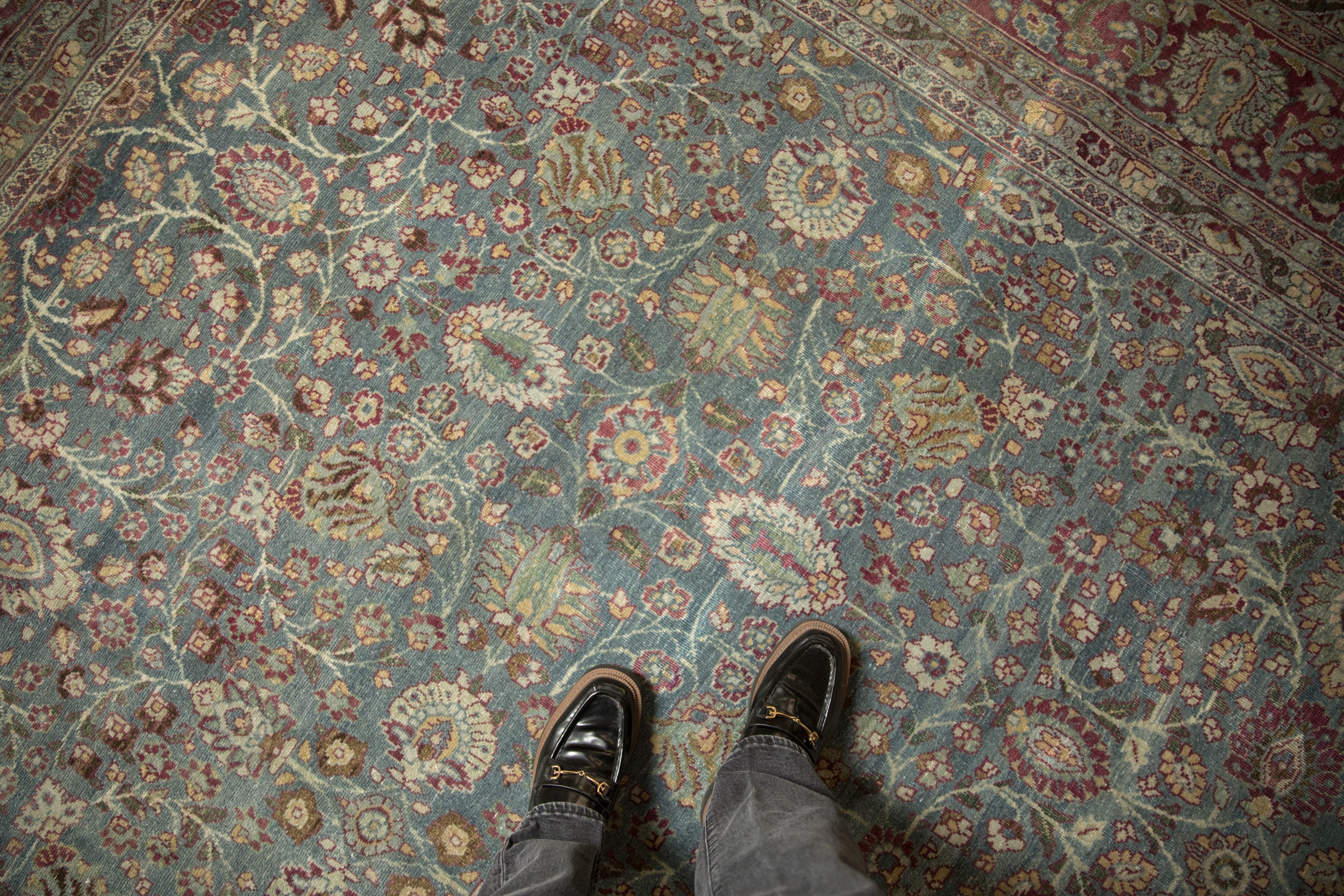 11x14 Vintage Distressed Tabriz Carpet