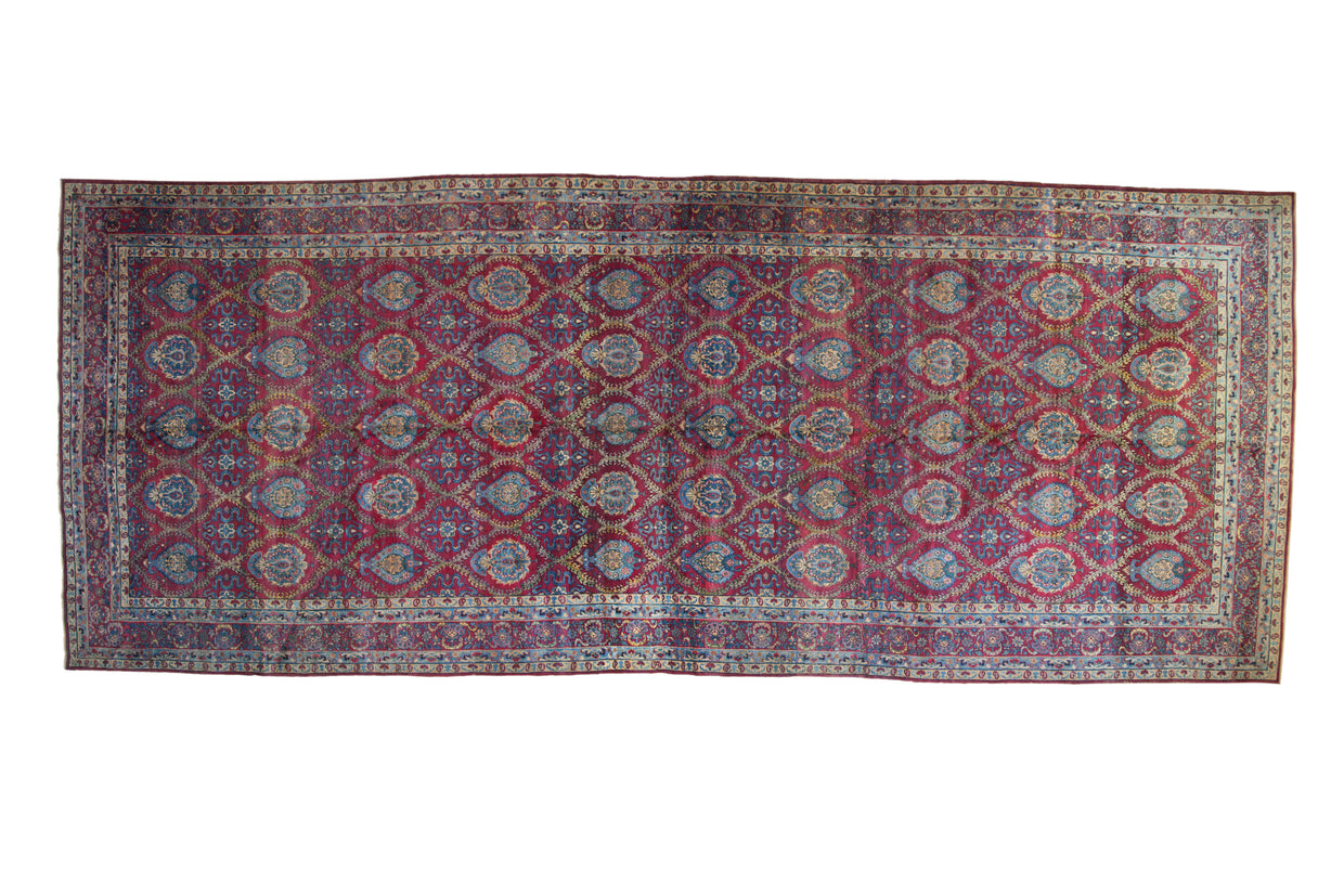 Antique Yezd carpet, allover floral trellis, cloudband border, burgundy, blue, ivory. 9'5
