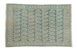 Vintage Distressed Persian Hamadan rug, circa 1930s, with sky blue and ivory paisley boteh motifs.