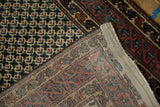Hand-knotted foundation, selvage, and geometric ivory, teal, red pile of Afghani rug.