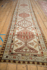 Distressed antique Serab rug, reciprocating pawn border, with even wear to knot heads.