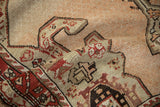 Even wear across the low pile showing the knot heads on a distressed antique Karabagh rug.