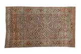 Distressed Persian Bijar rug with an allover Herati design in dusty slate blue with pops of ruby red.