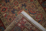 Restored side cord selvage and visible foundation on the corner of an antique Karabagh rug.