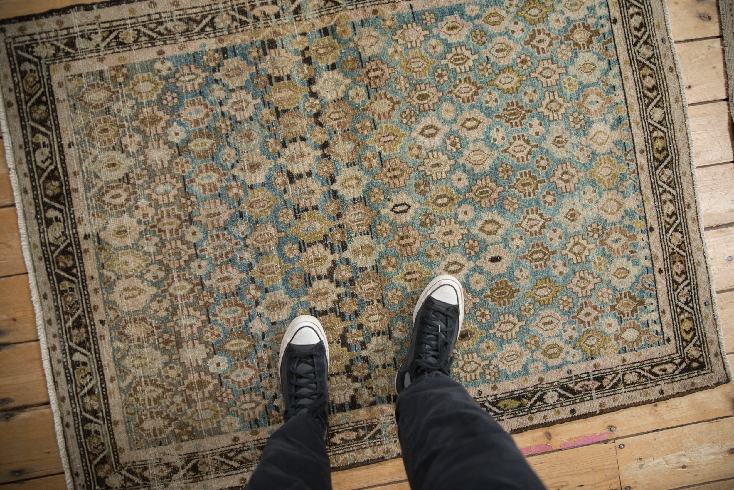 Vintage Distressed Malayer Square Rug // ONH Item: ee004786, Image 1