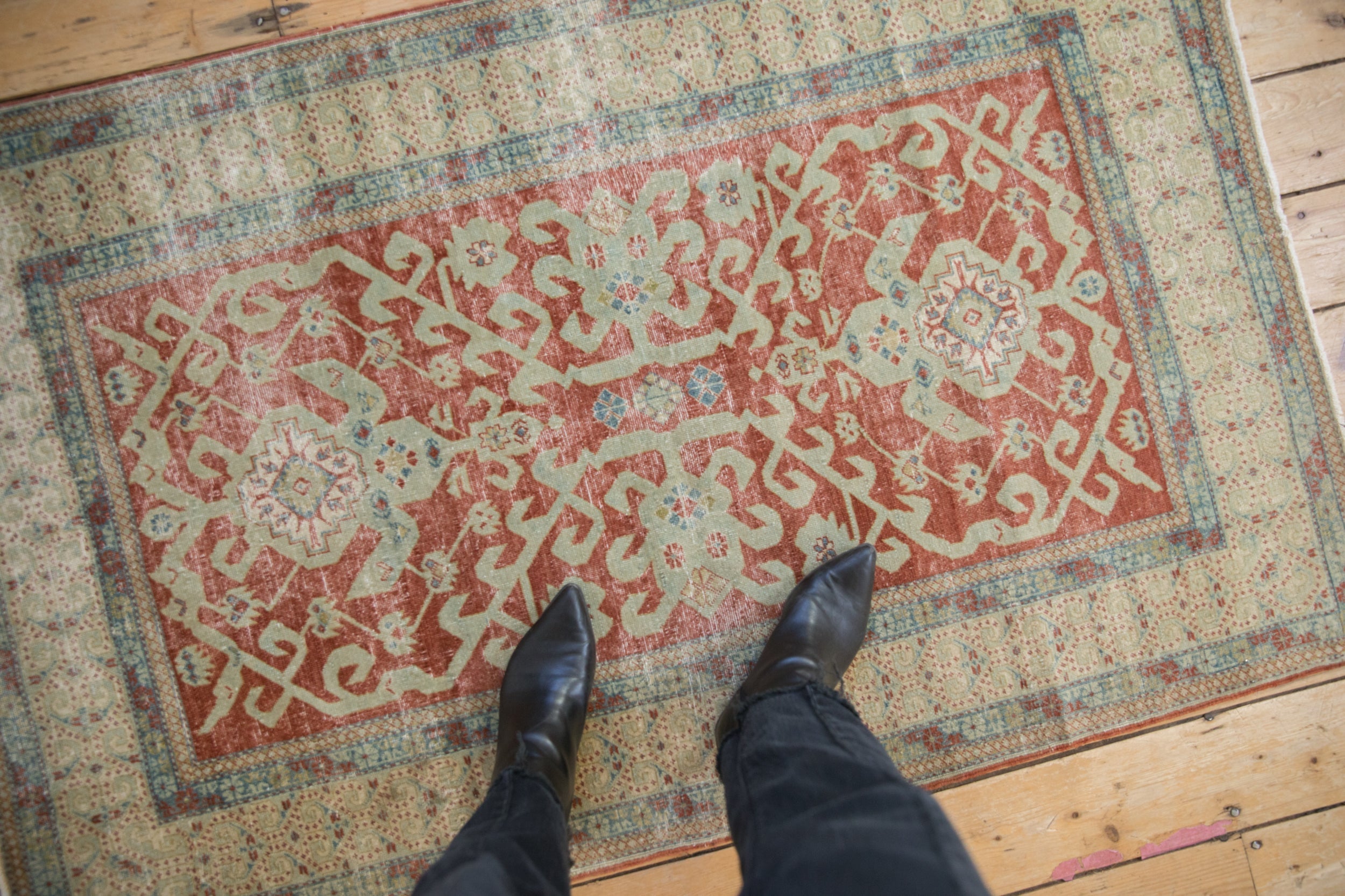 Vintage Distressed Caucasian Rug // ONH Item: ee004790, Image 1