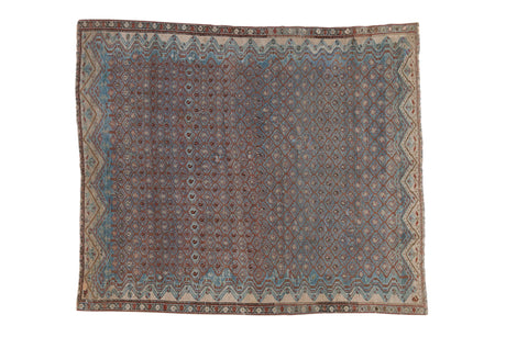 4.5x5.5 Antique Fine Distressed Malayer Square Rug