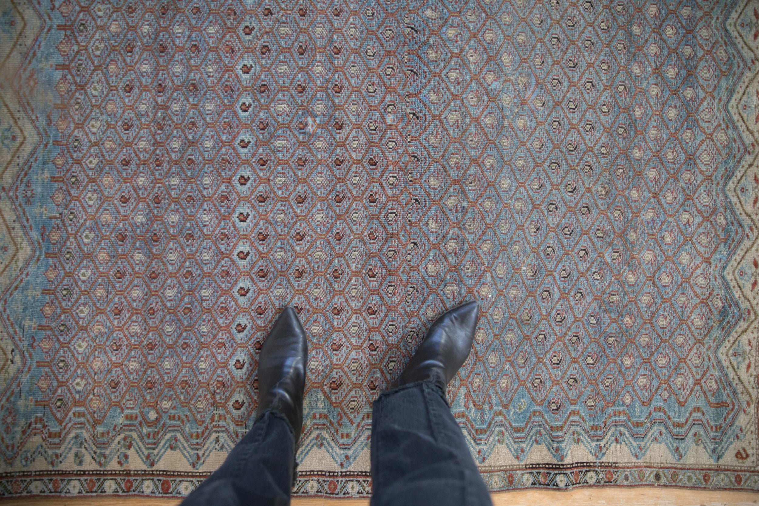 Antique Fine Distressed Malayer Square Rug // ONH Item: ee004804, Image 1