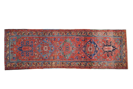 3.5x10.5 Antique Heriz Rug Runner