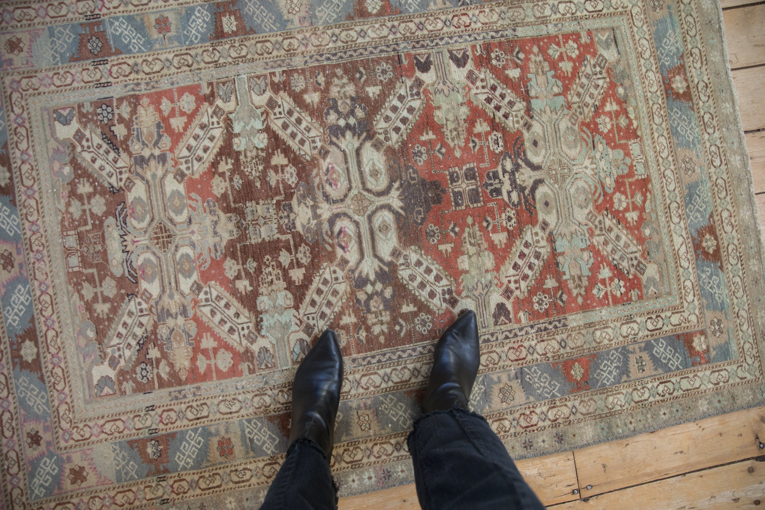 Vintage Distressed Caucasian Rug // ONH Item: ee004813, Image 1