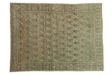 Distressed Vintage Overdyed Senneh rug with repeating boteh pattern in powder blue, silver, dusty gold. 3'8