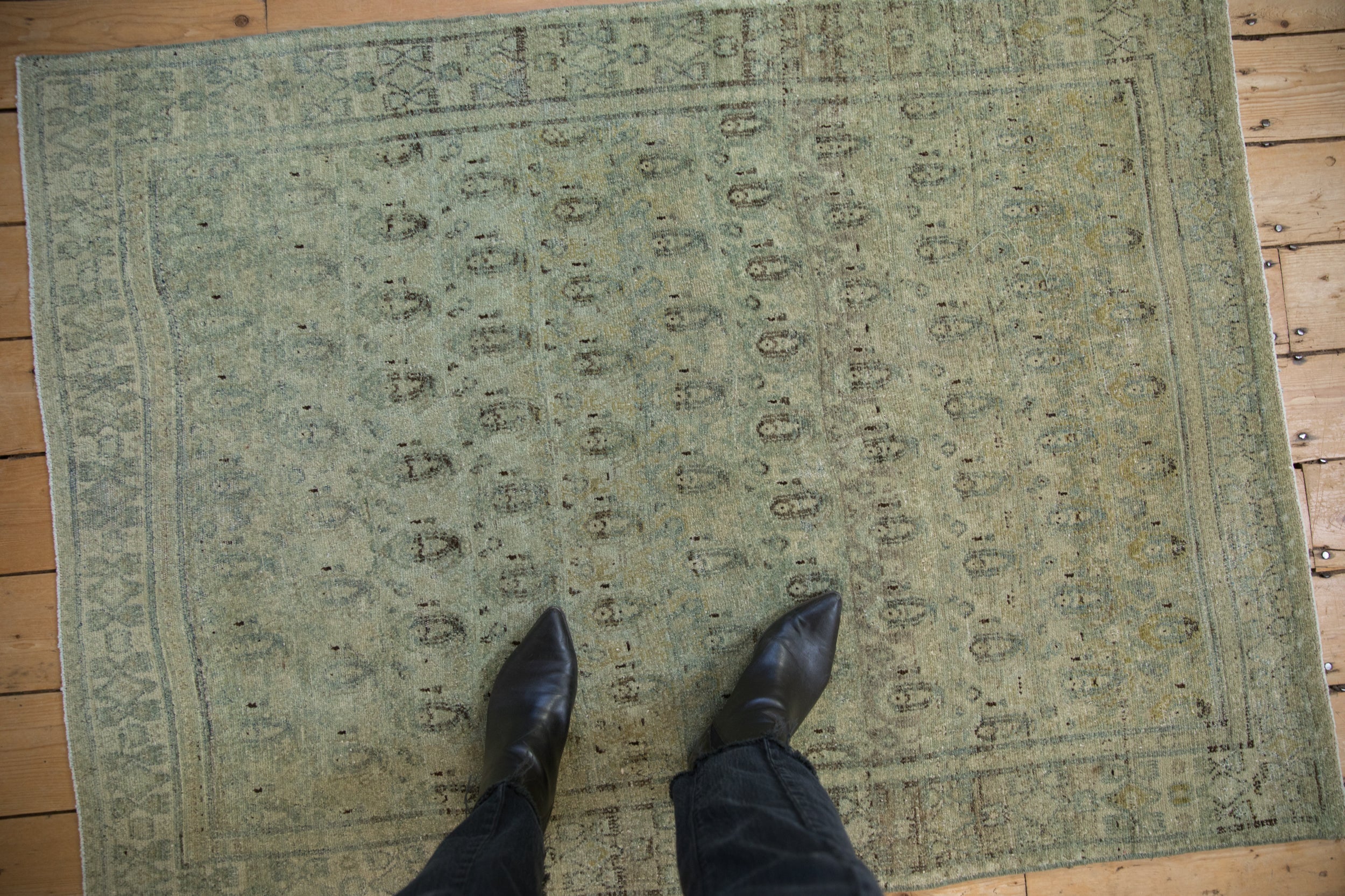 Vintage Distressed Overdyed Senneh Rug // ONH Item: ee004818, Image 1