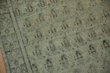 Distressed vintage Senneh rug pile featuring powder blue, oxidized silver, dusty gold boteh.