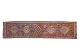 3.5x15 Antique Qashqai Rug Runner