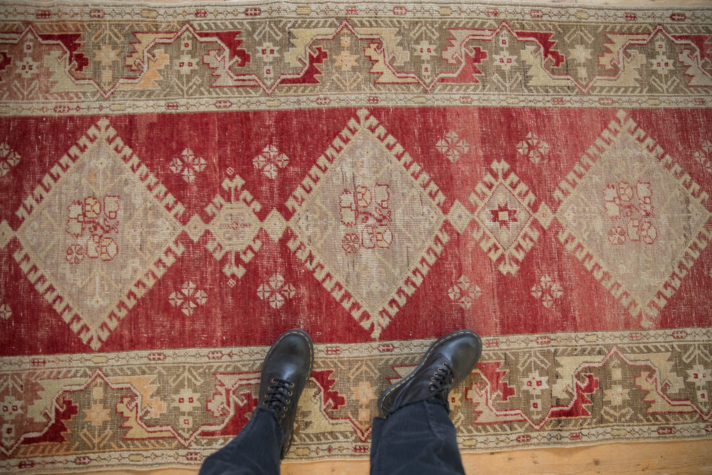 Vintage Distressed Oushak Rug Runner // ONH Item: ee004840, Image 1
