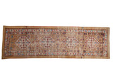Antique hand knotted Serab runner with repeating hexagonal medallions and camel ground.