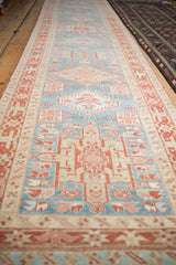Angled perspective of the vintage Karaja runner showing its soft, distressed colors and full length.