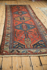 3.5x9 Vintage Kurdish Hamadan Rug Runner