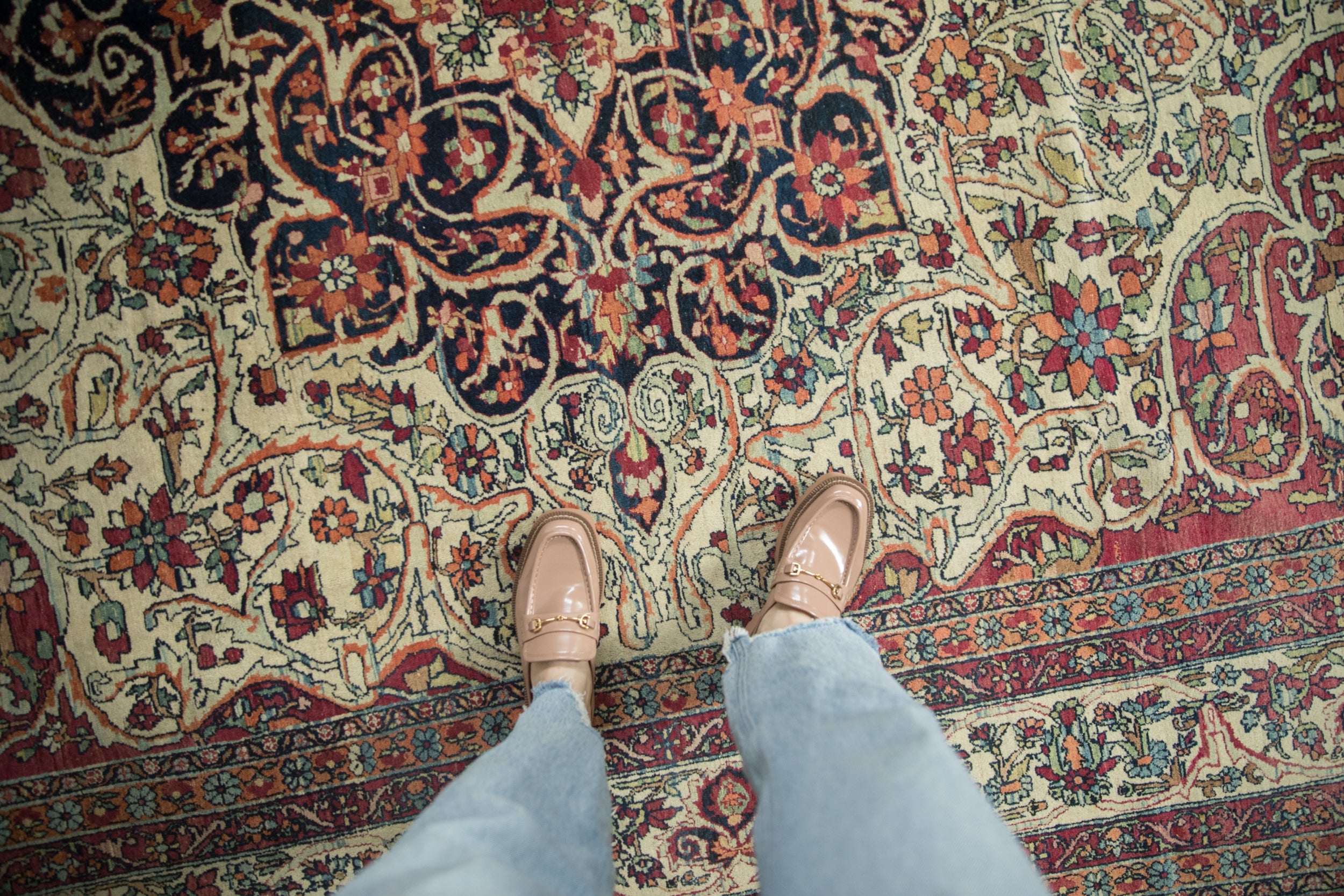 Antique Fine Kerman Square Carpet // ONH Item: ee004873, Image 1