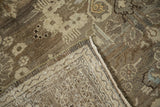 Distressed vintage Bibikabad carpet showing worn pile texture and original side cord selvage.