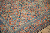 Traditional Persian Tabriz carpet's Herati field and blue Turtle Samovar main border.