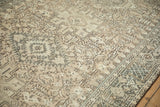 Low-pile texture showing intricate geometric relief on a Karaja runner in sand and silver hues.
