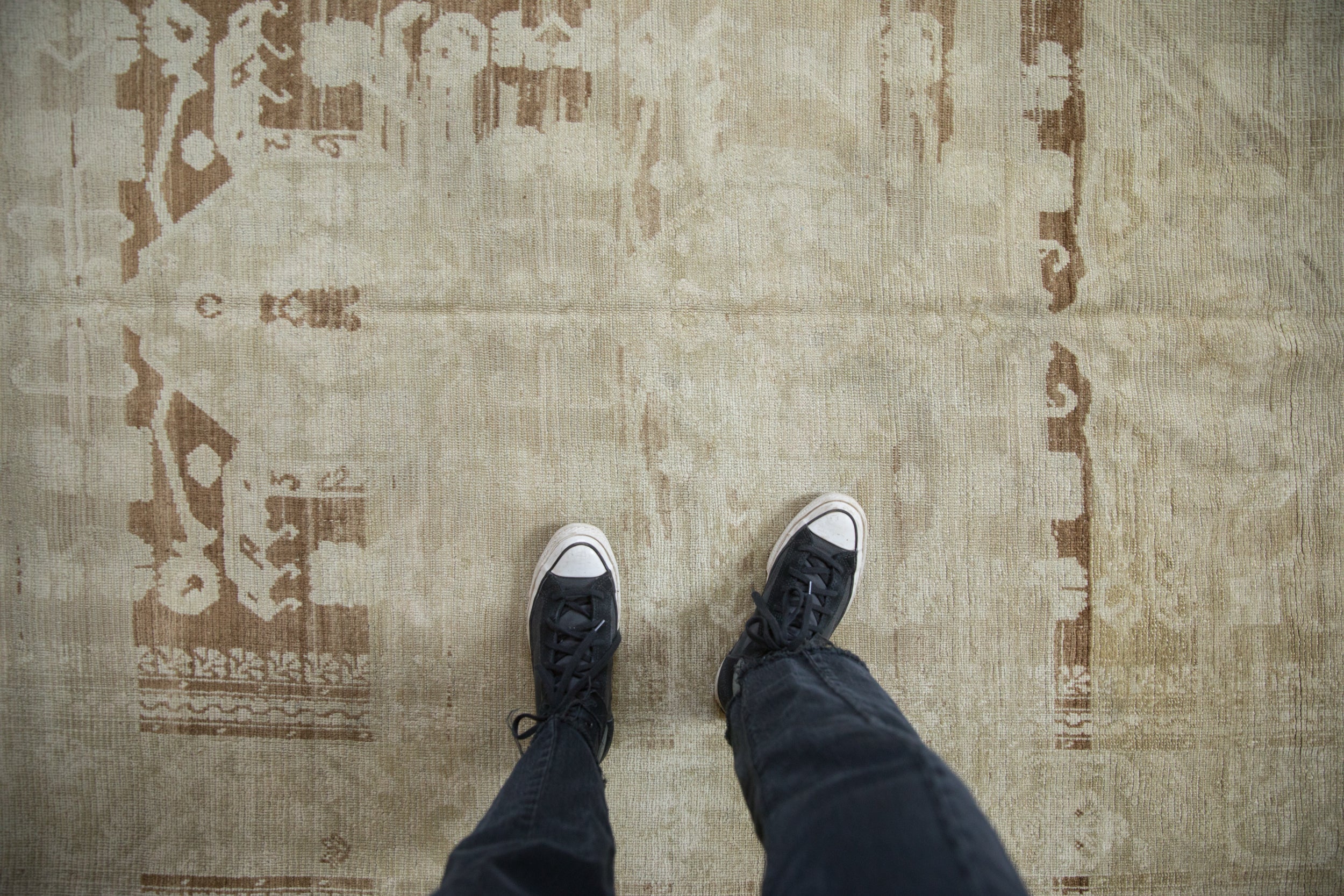 Vintage Distressed Oushak Rug Runner // ONH Item: ee004886, Image 1