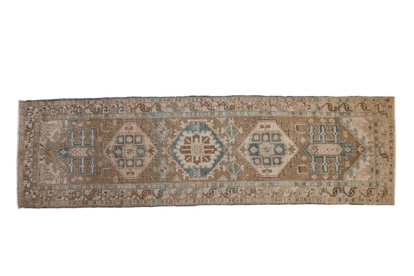 3x11 Vintage Distressed Heriz Rug Runner // ONH Item ee0048901