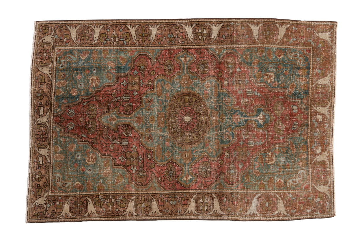 3.5x5 Antique Distressed Farahan Sarouk Rug