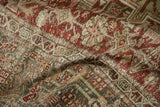 The soft, textured pile of a distressed Karaja rug showing mostly even wear to the knot heads.