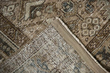 View of the hand-knotted foundation and restored side cord selvage of the vintage carpet.