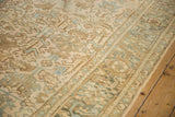 The mostly even wear to knot heads on the vintage Mehrivan carpet's geometric pile.