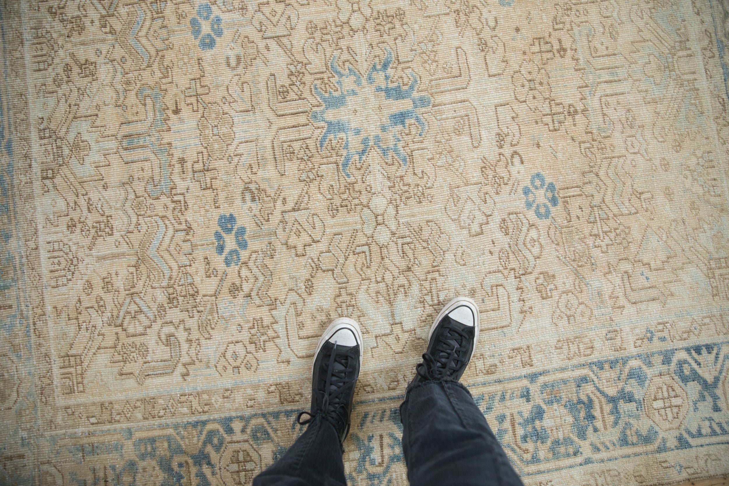 Vintage Distressed Heriz Square Carpet // ONH Item: ee004905, Image 1