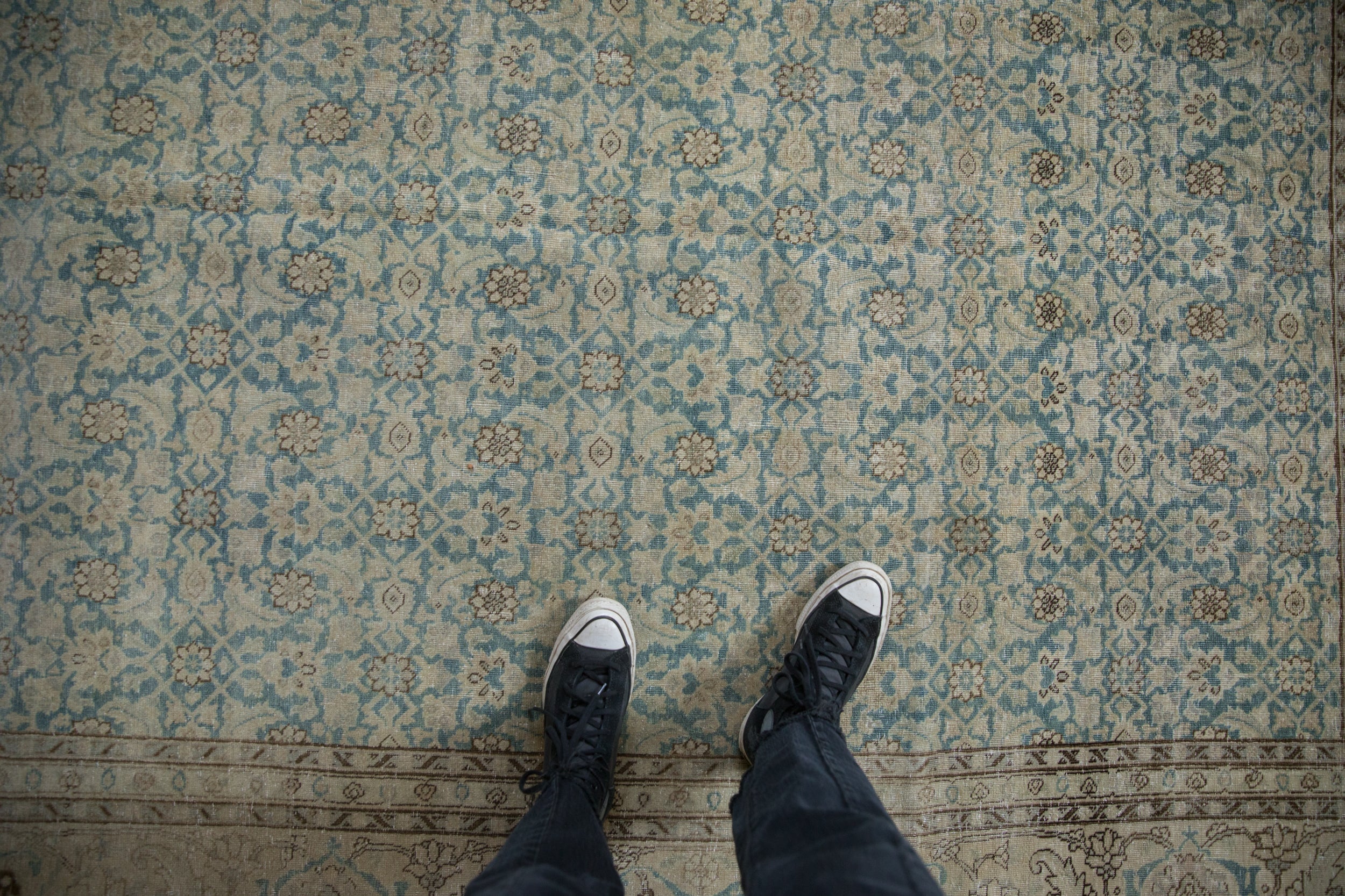 Vintage Distressed Tabriz Carpet // ONH Item: ee004907, Image 1