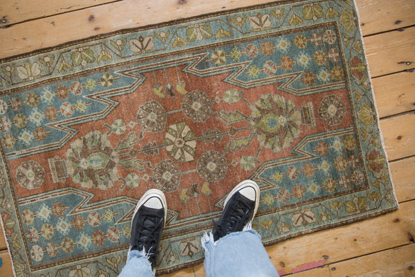Vintage Distressed Mazlaghan Rug // ONH Item: ee004908, Image 1