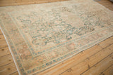 Fine Distressed Hamadan runner showing the full length and evenly worn pile with a soft teal and coral floral design.