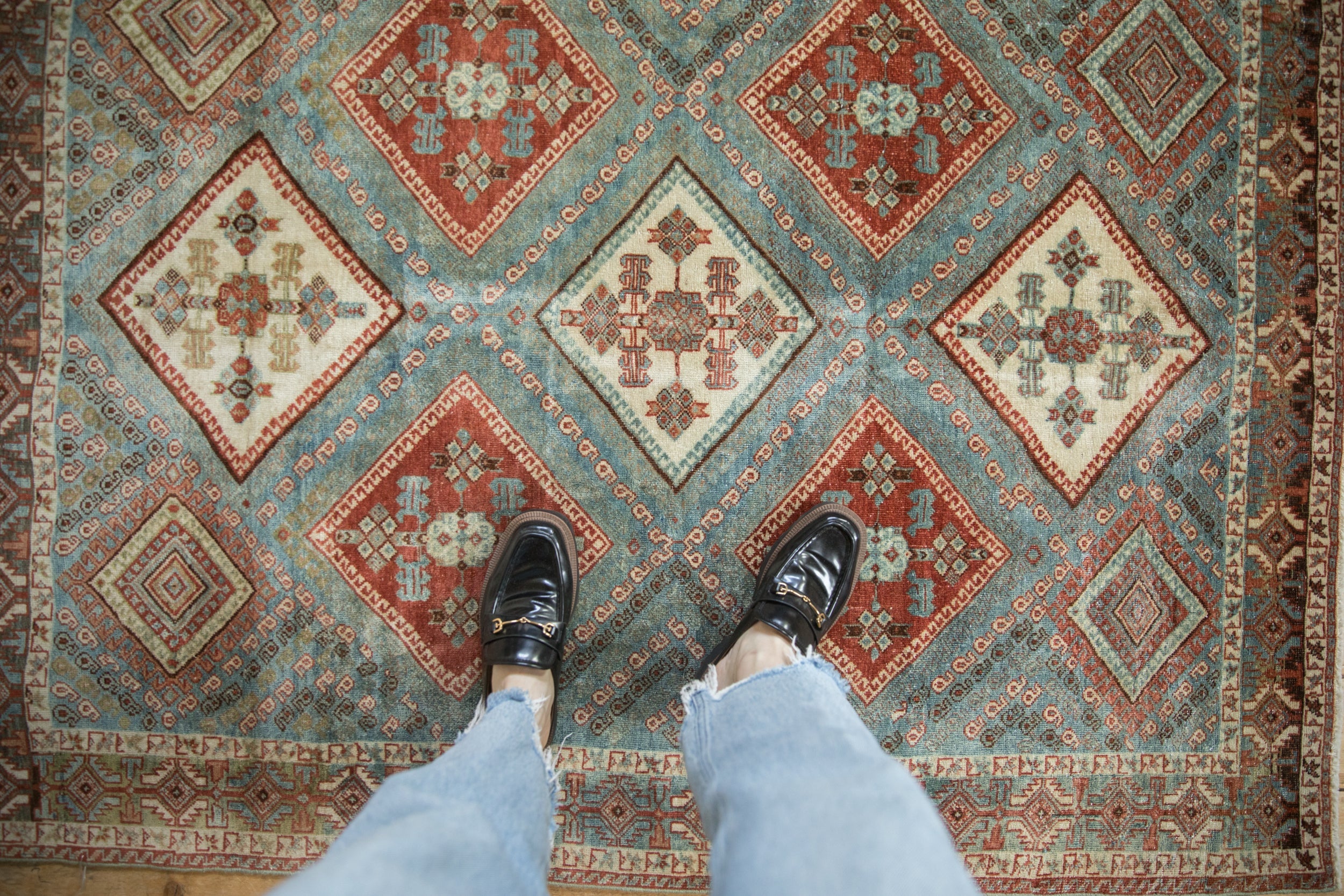 Vintage Distressed Afshar Rug // ONH Item: ee004910, Image 1