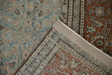 Hand-knotted foundation and secured side cord selvage of the vintage Persian Tabriz carpet.