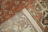 Distressed Baktiari carpet corner, revealing heavy abrashes, woven foundation, and intact selvage.