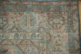Detail of the distressed Persian carpet showing mostly even wear to the knot heads.