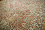 Vintage Distressed Baktiari border with time-softened cherry red and dusty blue flowers.
