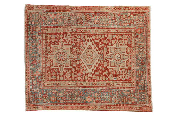 Vintage Distressed Karaja Square Rug // ONH Item: ee004935