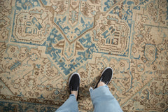 9.5x12.5 Vintage Distressed Heriz Carpet