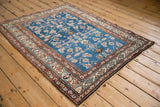 Vintage Northwest Persian square rug with a sapphire blue allover Herati design and a complex border.