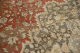 Even wear across the knot heads reveals the textured pile of this antique Farahan Sarouk.