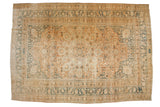 Vintage Distressed Khorassan rug with faded terracotta and dusty teal palmette motifs, 11'6