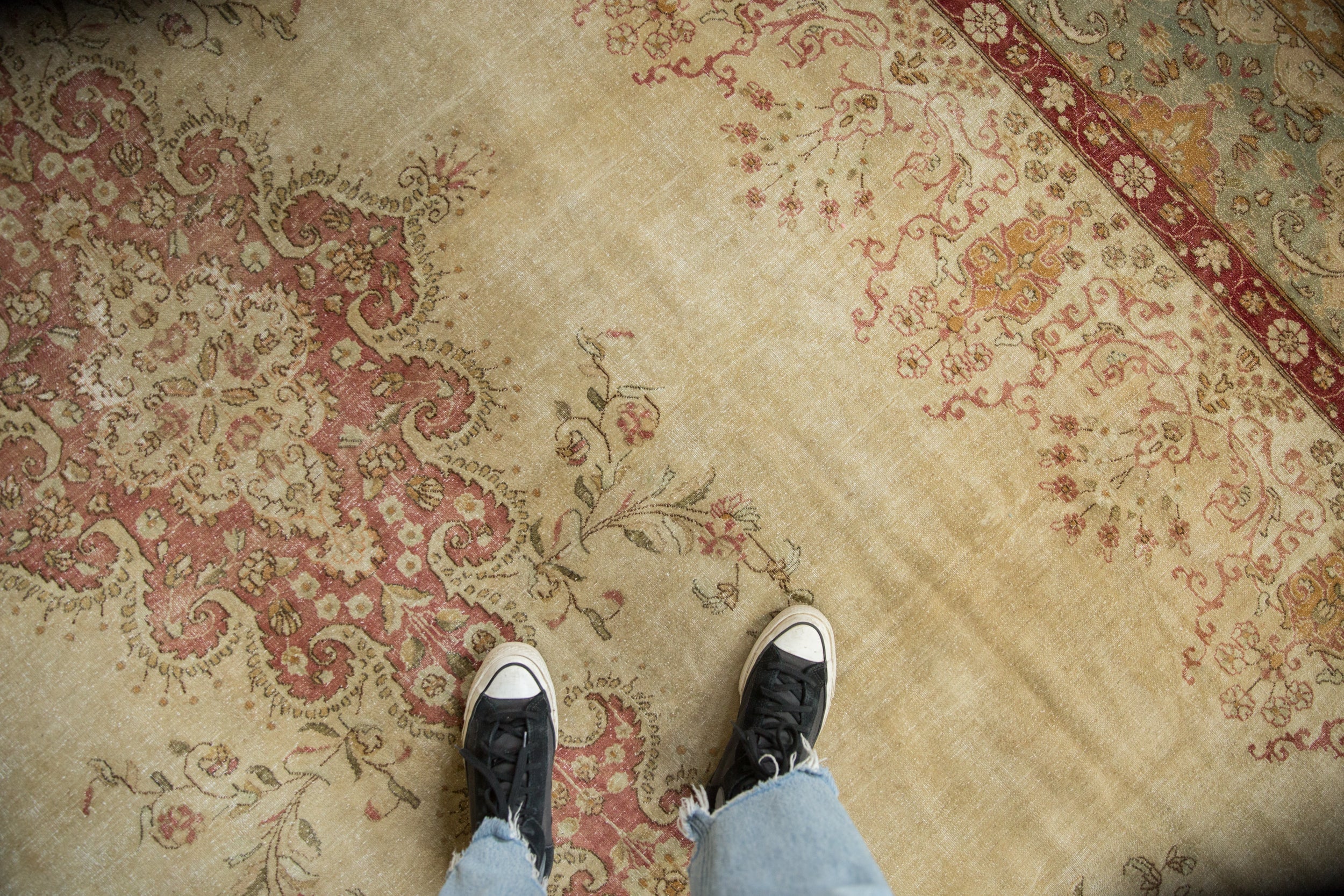 Vintage Distressed Kerman Carpet // ONH Item: ee004957, Image 1