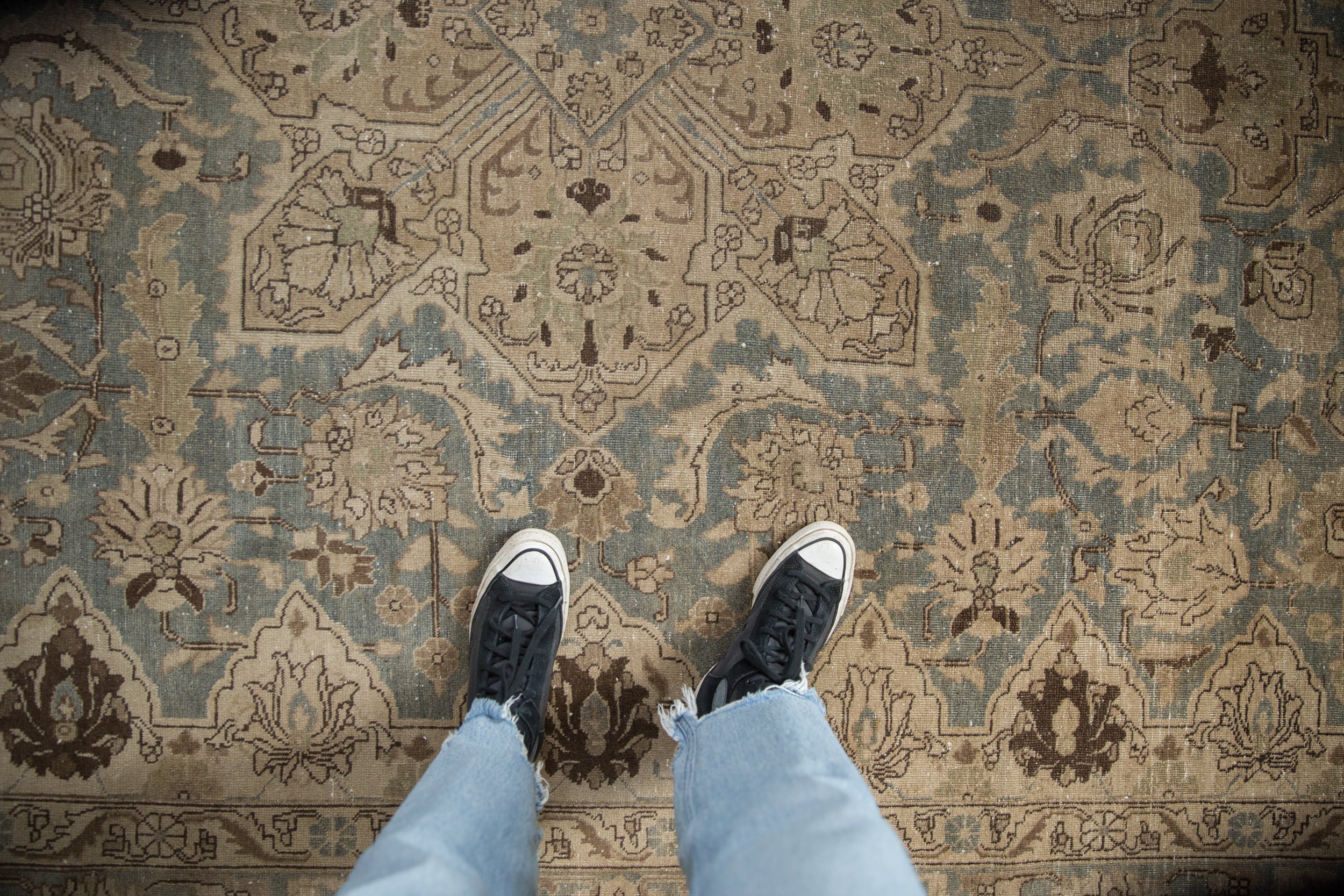 Vintage Distressed Tabriz Carpet // ONH Item: ee004963, Image 1