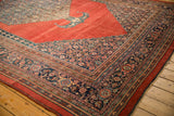 Corner detail showing the Samovar Turtle border and Herati design on an antique Bijar carpet.