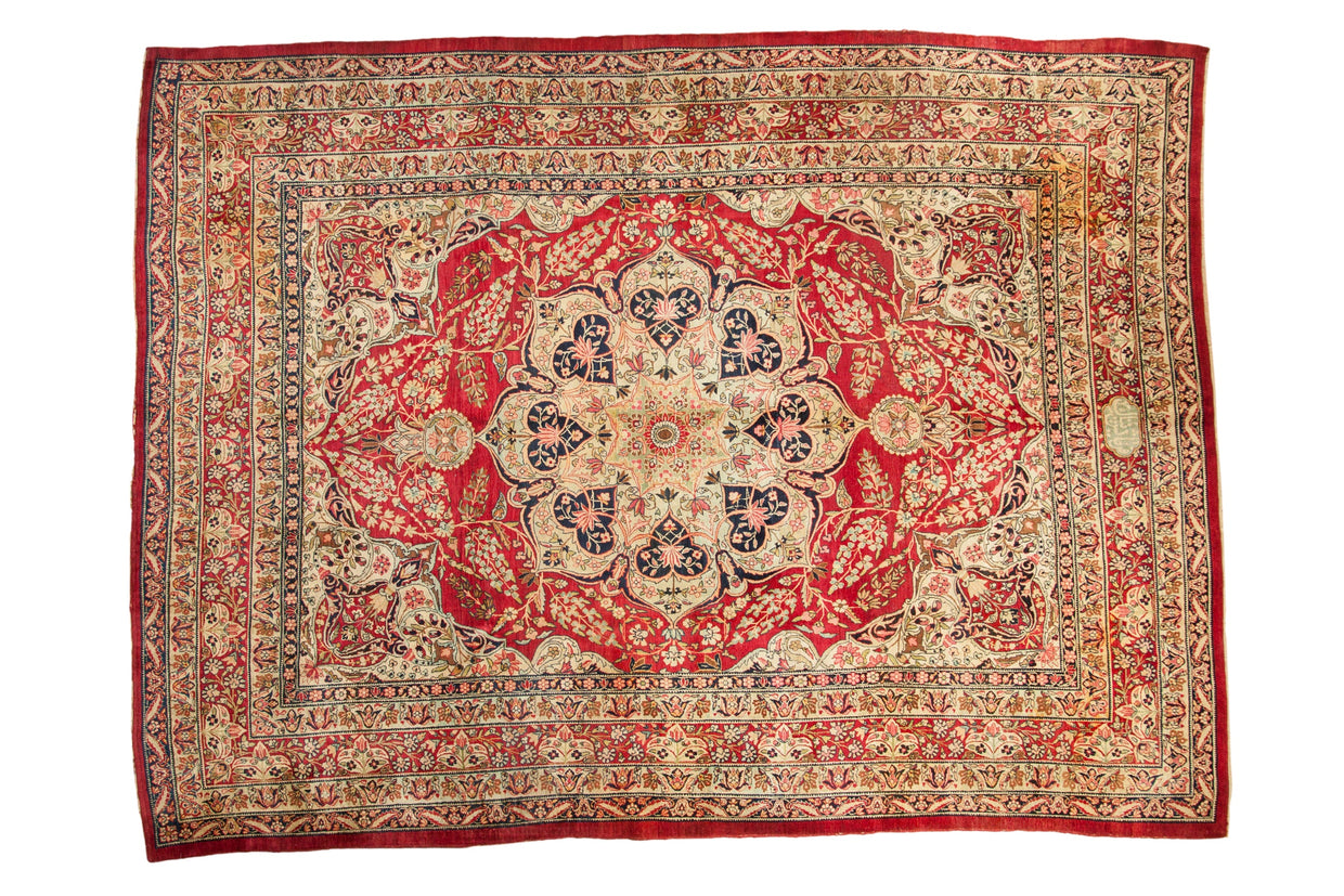 9x12 Antique Fine Tea Washed Kerman Carpet